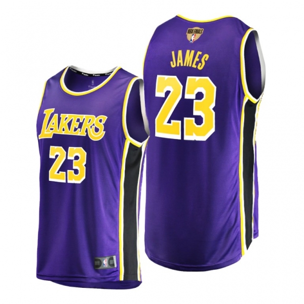 Los Angeles Lakers LeBron James 2020 NBA Finals Bound Purple Jersey Replica Statement