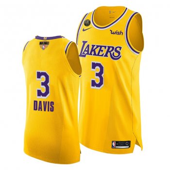 Anthony Davis LA Lakers 2020 NBA Finals G1 G4 Authentic Gold Jersey Social justice