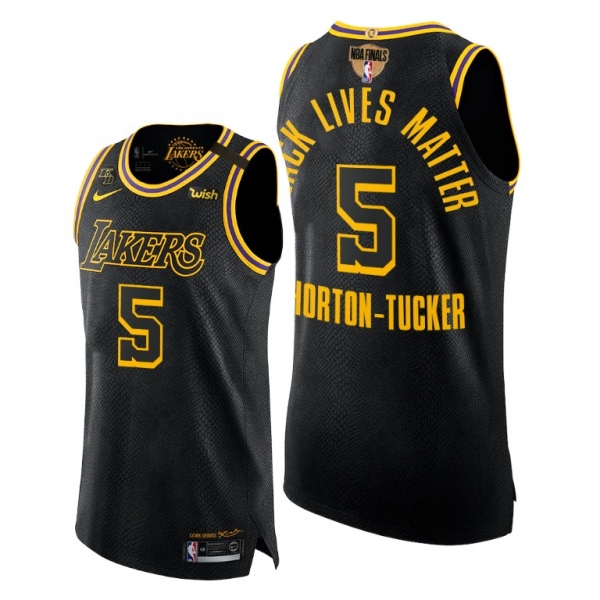 Los Angeles Lakers Talen Horton-Tucker 2020 Finals Black Mamba Authentic Jersey Black Lives Matter