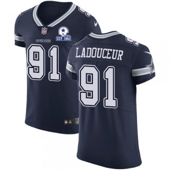 Nike Cowboys #91 L.P. Ladouceur Navy Blue Team Color Men's Stitched With Established In 1960 Patch NFL Vapor Untouchable Elite Jersey