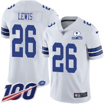 Nike Cowboys #26 Jourdan Lewis White Men's Stitched With Established In 1960 Patch NFL 100th Season Vapor Untouchable Limited Jersey