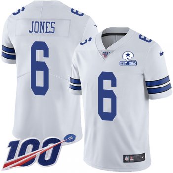 Nike Cowboys #6 Chris Jones White Men's Stitched With Established In 1960 Patch NFL 100th Season Vapor Untouchable Limited Jersey