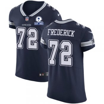 Nike Cowboys #72 Travis Frederick Navy Blue Team Color Men's Stitched With Established In 1960 Patch NFL Vapor Untouchable Elite Jersey