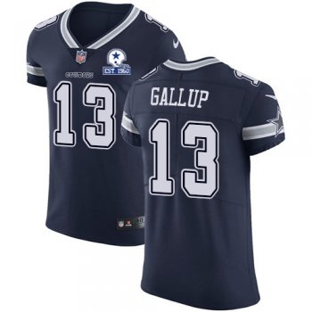 Nike Cowboys #13 Michael Gallup Navy Blue Team Color Men's Stitched With Established In 1960 Patch NFL Vapor Untouchable Elite Jersey