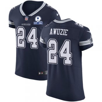 Nike Cowboys #24 Chidobe Awuzie Navy Blue Team Color Men's Stitched With Established In 1960 Patch NFL Vapor Untouchable Elite Jersey