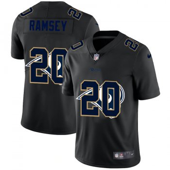 Los Angeles Rams #20 Jalen Ramsey Men's Nike Team Logo Dual Overlap Limited NFL Jersey Black