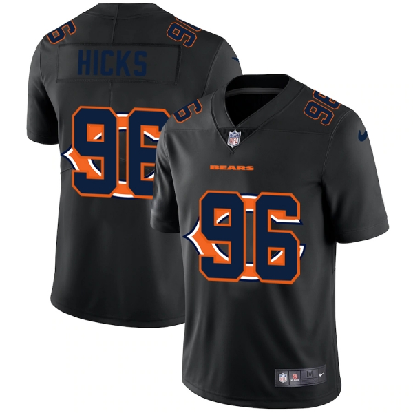 Chicago Bears #96 Akiem Hicks Men's Nike Team Logo Dual Overlap Limited NFL Jersey Black