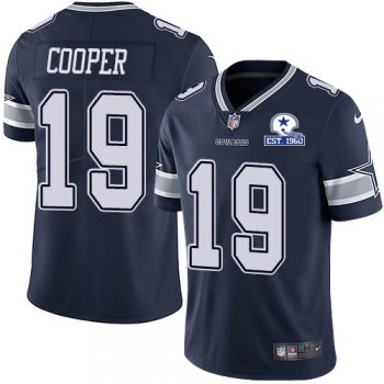 Nike Cowboys #19 Amari Cooper Navy Blue Team Color Men's Stitched With Established In 1960 Patch NFL Vapor Untouchable Limited Jersey