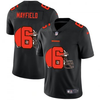 Cleveland Browns #6 Baker Mayfield Men's Nike Team Logo Dual Overlap Limited NFL Jersey Black