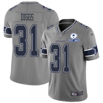 Nike Cowboys #31 Trevon Diggs Gray Men's Stitched With Established In 1960 Patch NFL Limited Inverted Legend Jersey