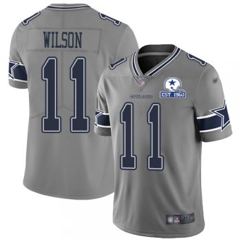 Nike Cowboys #11 Cedrick Wilson Gray Men's Stitched With Established In 1960 Patch NFL Limited Inverted Legend Jersey