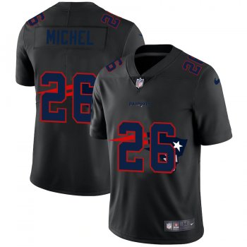 New England Patriots #26 Sony Michel Men's Nike Team Logo Dual Overlap Limited NFL Jersey Black