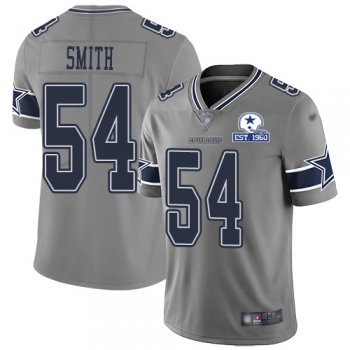 Nike Cowboys #54 Jaylon Smith Gray Men's Stitched With Established In 1960 Patch NFL Limited Inverted Legend Jersey