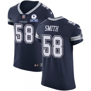 Nike Cowboys #58 Aldon Smith Navy Blue Team Color Men's Stitched With Established In 1960 Patch NFL Vapor Untouchable Elite Jersey