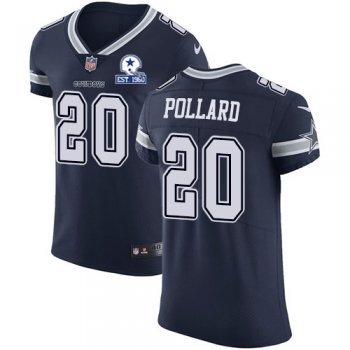 Nike Cowboys #20 Tony Pollard Navy Blue Team Color Men's Stitched With Established In 1960 Patch NFL Vapor Untouchable Elite Jersey