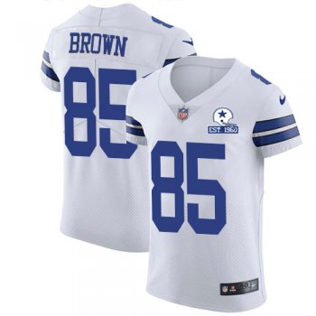 Nike Cowboys #85 Noah Brown White Men's Stitched With Established In 1960 Patch NFL New Elite Jersey