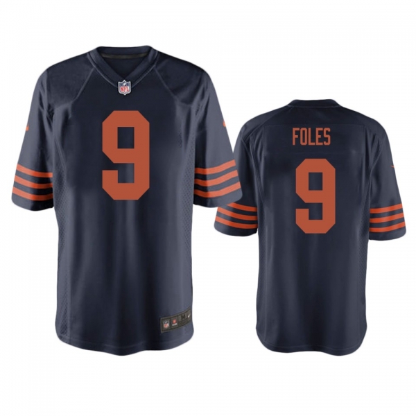 Chicago Bears Nick Foles Navy Throwback Jersey