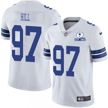 Nike Cowboys #97 Trysten Hill White Men's Stitched With Established In 1960 Patch NFL Vapor Untouchable Limited Jersey