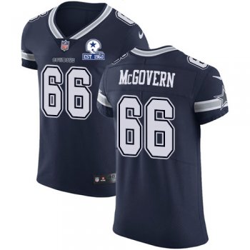 Nike Cowboys #66 Connor McGovern Navy Blue Team Color Men's Stitched With Established In 1960 Patch NFL Vapor Untouchable Elite Jersey