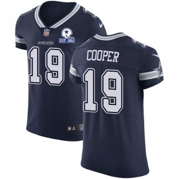 Nike Cowboys #19 Amari Cooper Navy Blue Team Color Men's Stitched With Established In 1960 Patch NFL Vapor Untouchable Elite Jersey