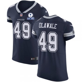 Nike Cowboys #49 Jamize Olawale Navy Blue Team Color Men's Stitched With Established In 1960 Patch NFL Vapor Untouchable Elite Jersey