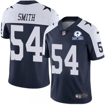 Nike Cowboys #54 Jaylon Smith Navy Blue Thanksgiving Men's Stitched With Established In 1960 Patch NFL Vapor Untouchable Limited Throwback Jersey