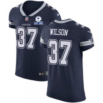 Nike Cowboys #37 Donovan Wilson Navy Blue Team Color Men's Stitched With Established In 1960 Patch NFL Vapor Untouchable Elite Jersey