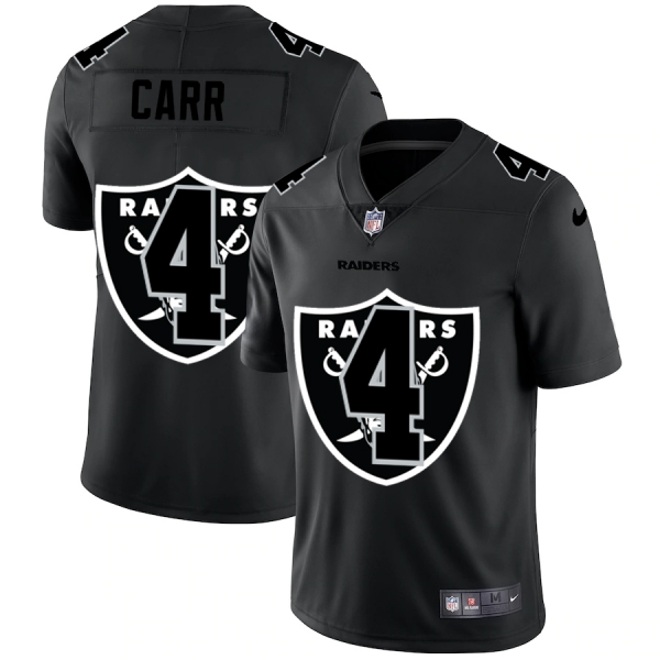 Las Vegas Raiders #4 Derek Carr Men's Nike Team Logo Dual Overlap Limited NFL Jersey Black