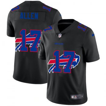 Buffalo Bills #17 Josh Allen Men's Nike Team Logo Dual Overlap Limited NFL Jersey Black