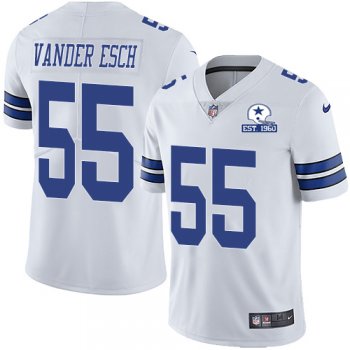 Nike Cowboys #55 Leighton Vander Esch White Men's Stitched With Established In 1960 Patch NFL Vapor Untouchable Limited Jersey