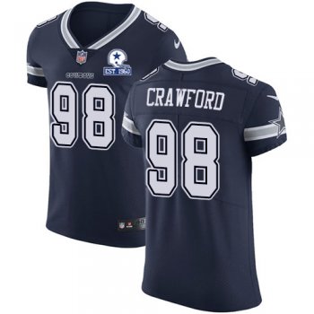 Nike Cowboys #98 Tyrone Crawford Navy Blue Team Color Men's Stitched With Established In 1960 Patch NFL Vapor Untouchable Elite Jersey