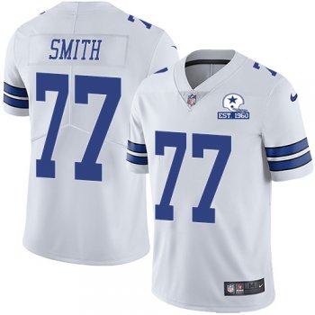 Nike Cowboys #77 Tyron Smith White Men's Stitched With Established In 1960 Patch NFL Vapor Untouchable Limited Jersey