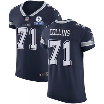 Nike Cowboys #71 La'el Collins Navy Blue Team Color Men's Stitched With Established In 1960 Patch NFL Vapor Untouchable Elite Jersey