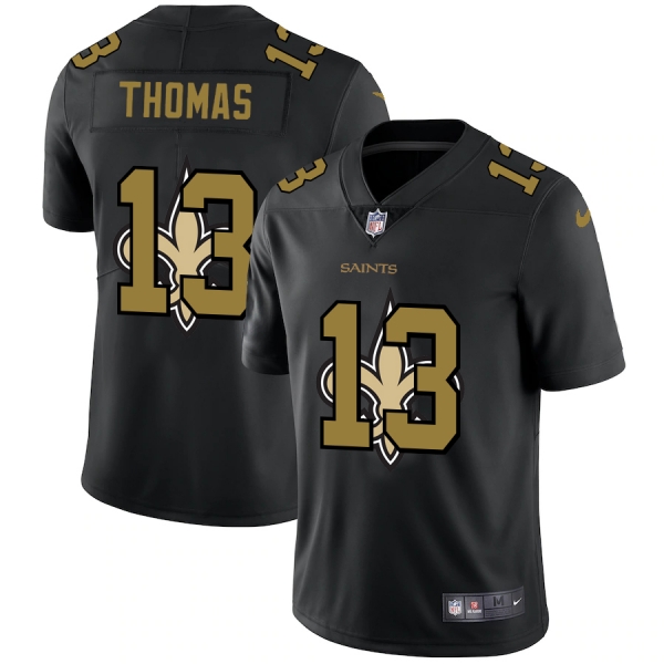 New Orleans Saints #13 Michael Thomas Men's Nike Team Logo Dual Overlap Limited NFL Jersey Black