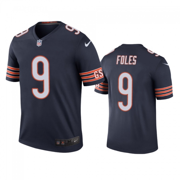 Chicago Bears Nick Foles Navy Color Rush Legend Jersey