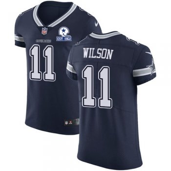 Nike Cowboys #11 Cedrick Wilson Navy Blue Team Color Men's Stitched With Established In 1960 Patch NFL Vapor Untouchable Elite Jersey