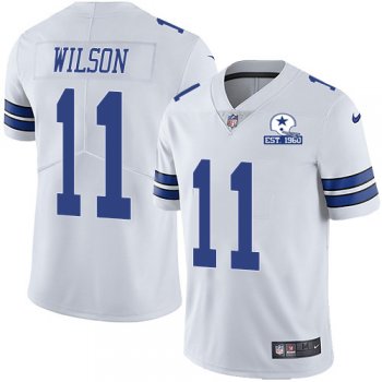 Nike Cowboys #11 Cedrick Wilson White Men's Stitched With Established In 1960 Patch NFL Vapor Untouchable Limited Jersey