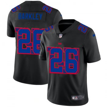 New York Giants #26 Saquon Barkley Men's Nike Team Logo Dual Overlap Limited NFL Jersey Black