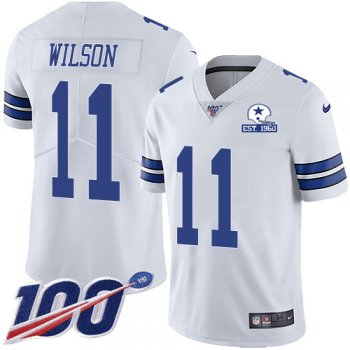 Nike Cowboys #11 Cedrick Wilson White Men's Stitched With Established In 1960 Patch NFL 100th Season Vapor Untouchable Limited Jersey