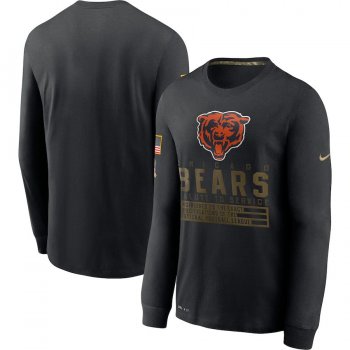 Chicago Bears Nike 2020 Salute to Service Sideline Performance Long Sleeve T-Shirt - Black