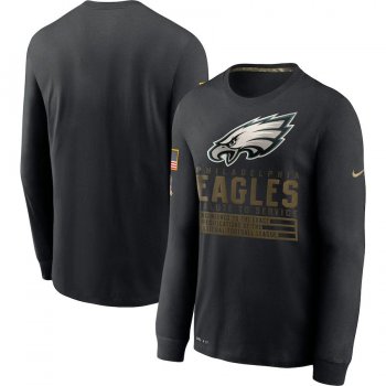 Philadelphia Eagles Nike 2020 Salute to Service Sideline Performance Long Sleeve T-Shirt - Black