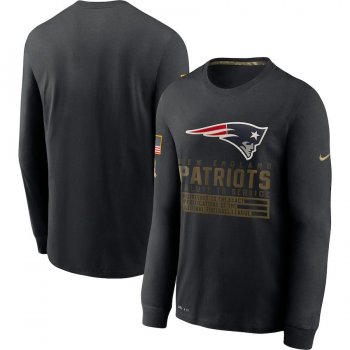 New England Patriots Nike 2020 Salute to Service Sideline Performance Long Sleeve T-Shirt - Black