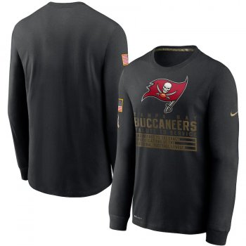 Tampa Bay Buccaneers Nike 2020 Salute to Service Sideline Performance Long Sleeve T-Shirt - Black