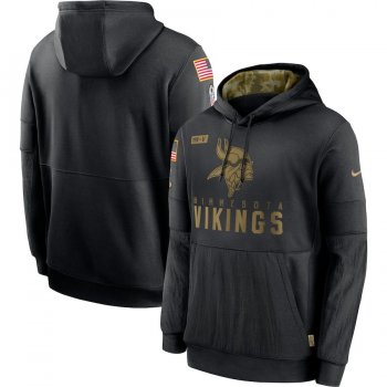 Minnesota Vikings Nike 2020 Salute to Service Sideline Performance Pullover Hoodie - Black