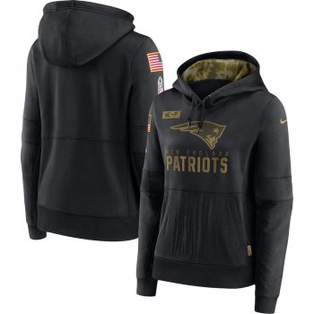 Women's New England Patriots Nike 2020 Salute to Service Performance Pullover Hoodie - Black