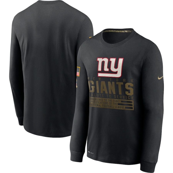 New York Giants Nike 2020 Salute to Service Sideline Performance Long Sleeve T-Shirt - Black