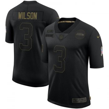 Russell Wilson Seattle Seahawks Nike 2020 Salute To Service Limited Jersey - Black