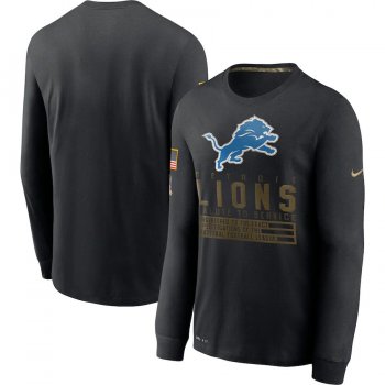 Detroit Lions Nike 2020 Salute to Service Sideline Performance Long Sleeve T-Shirt - Black