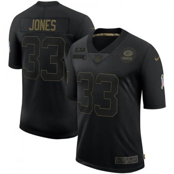 Aaron Jones Green Bay Packers Nike 2020 Salute To Service Limited Jersey - Black