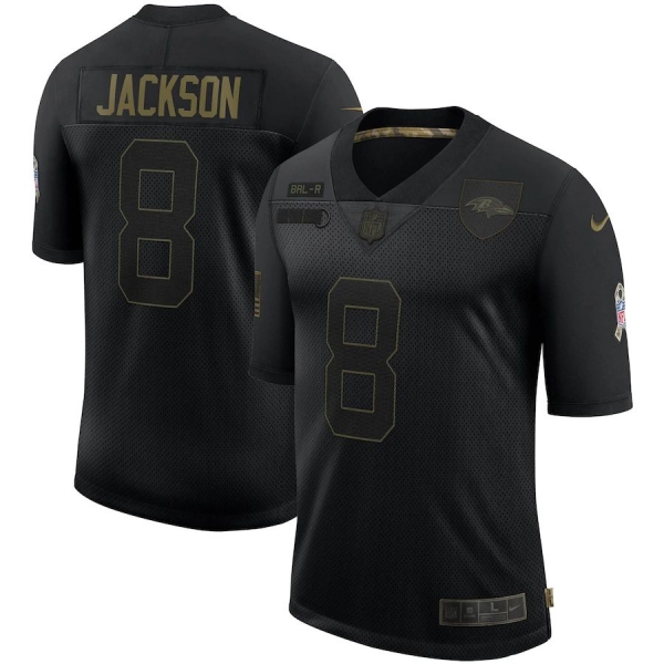 Lamar Jackson Baltimore Ravens Nike 2020 Salute To Service Limited Jersey - Black